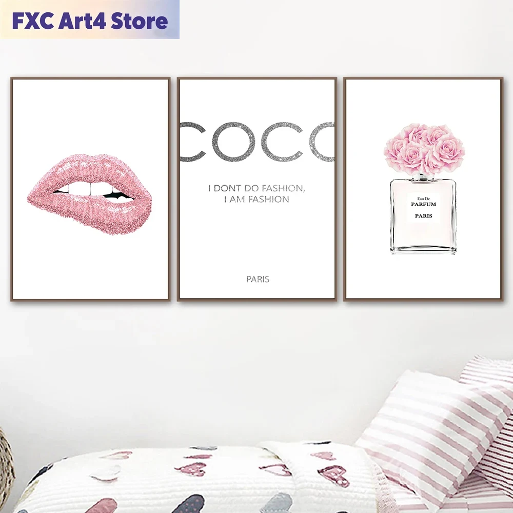 Perfume Quotes - Poster dan Cetakan Bibir Merah Muda