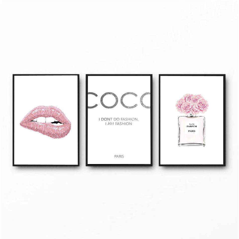 Poster dan Cetakan Bibir Merah - Perfume Quotes ulasan dan harga